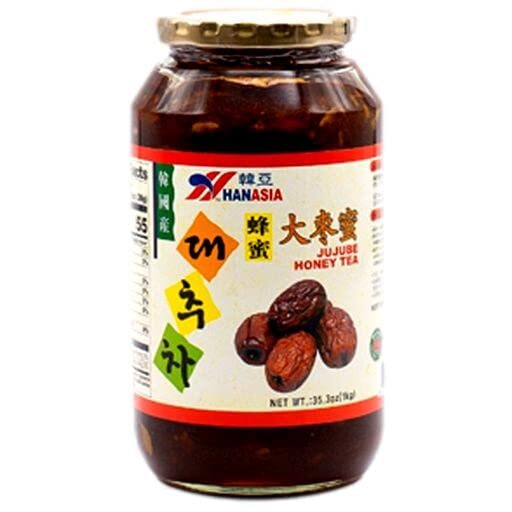 HANASIA JUJUBE Honey Jujube Fruit Tea 1 Glass Jar 35.3 oz. (1 kg)