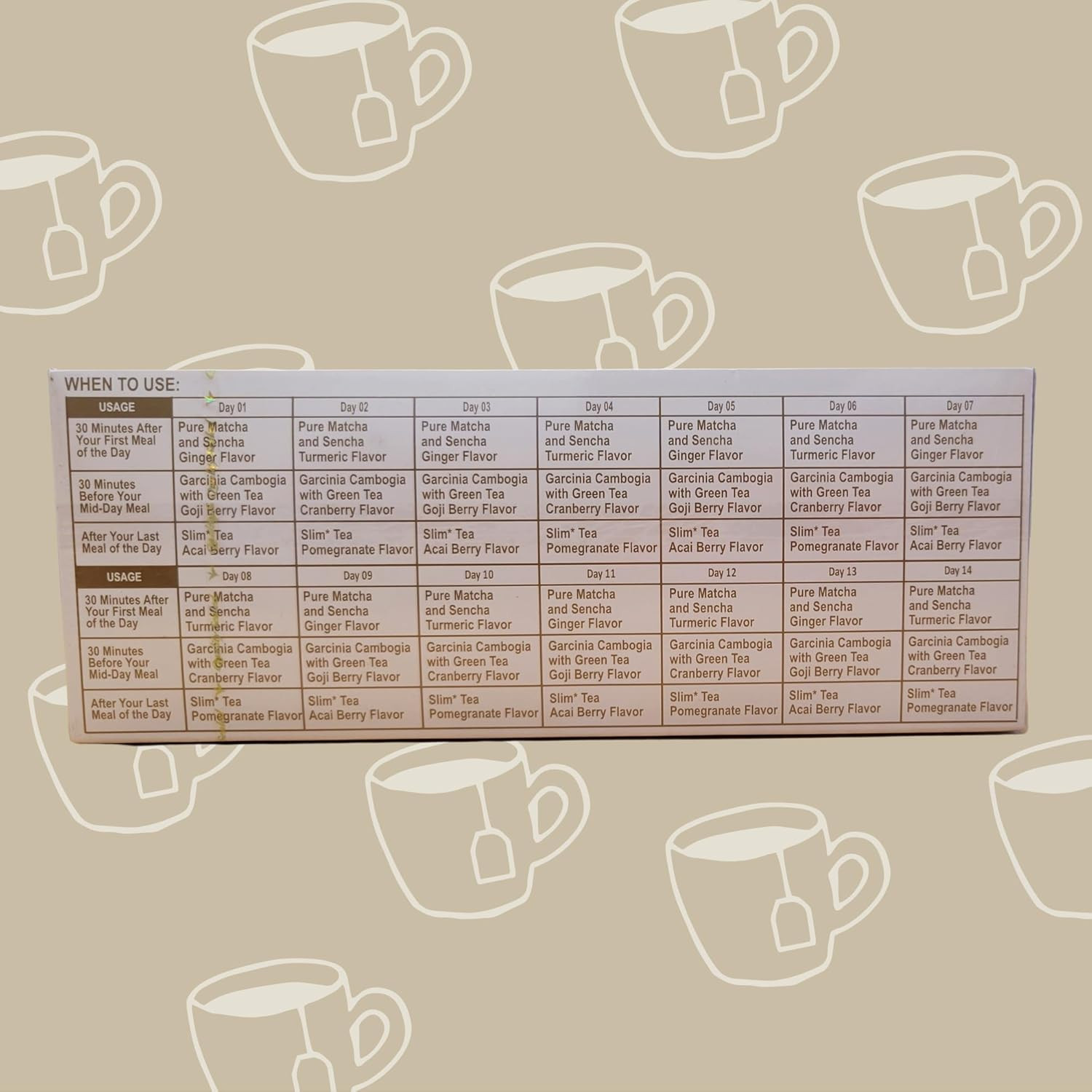 14 Day Weight Loss Tea – 42 Tea Bags – Garcinia Cambogia, Matcha Green Tea, Senn