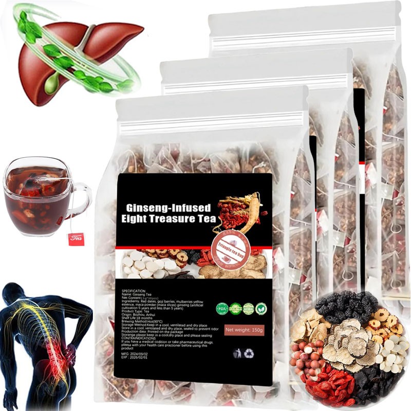 Ginseng Five Treasure Tea – Kidney Support, Red Date Herbal Blend 30-150 bags