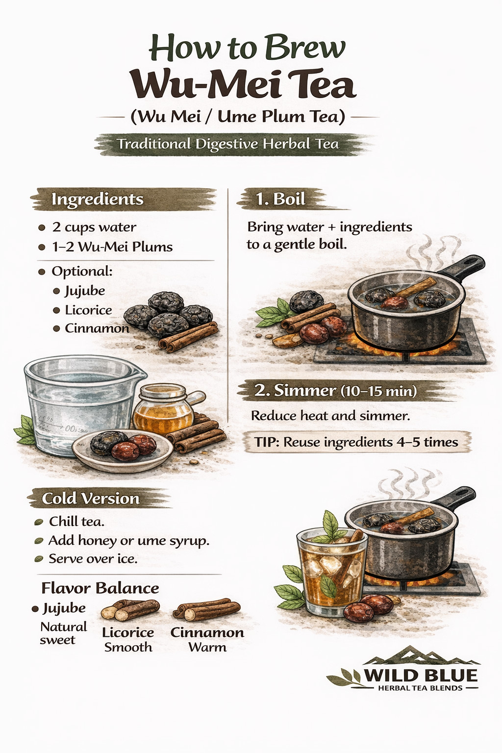 Organic Wu Mei Tea – Naturally Fermented Sour Plum Herbal Tea, California Farm D