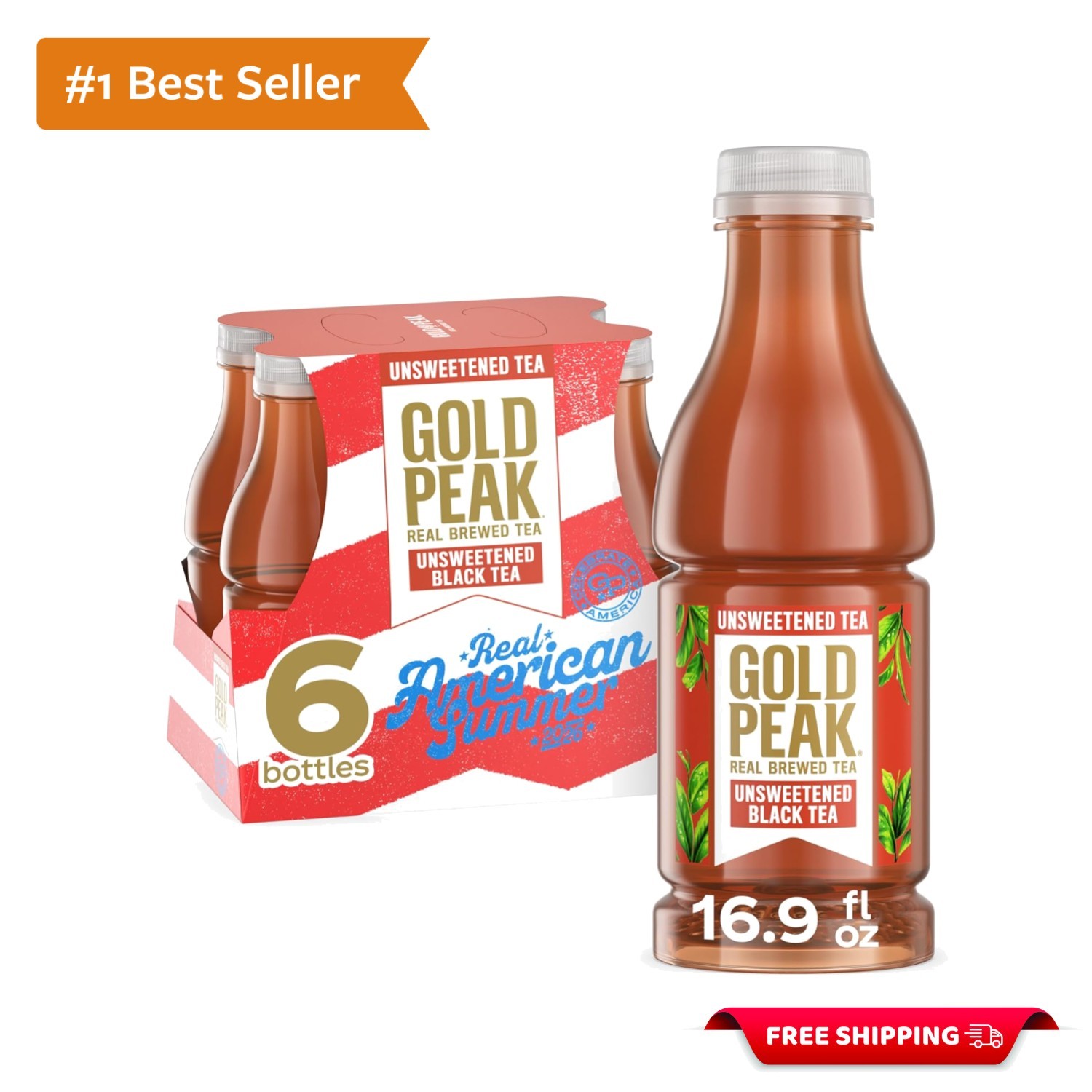 Tea, Unsweet Tea, 16.9 fl oz, 6 Pack