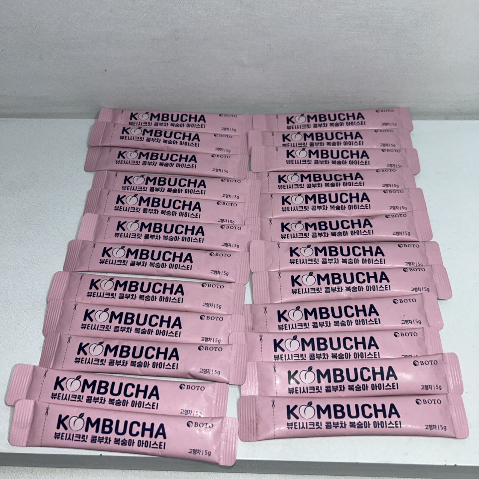 24 Sealed BOTO Beauty Secret Kombucha Peach Iced Tea Probiotic Vit C 5 Gs Each