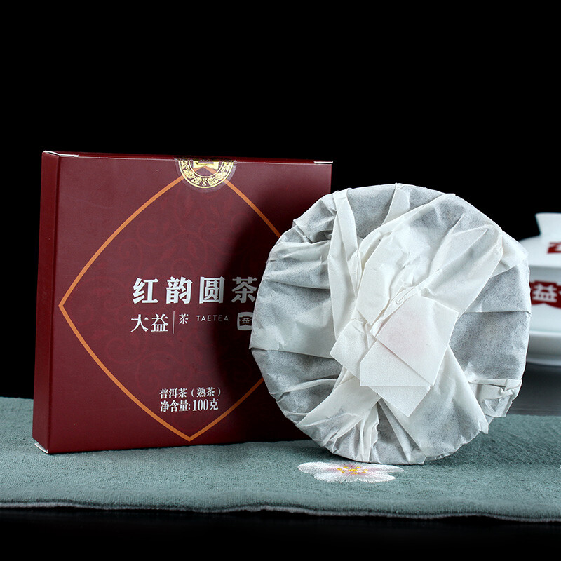 TAETEA Red Rhyme Round Tea Menghai Tea Factory Dayi Pu’er Tea Ripe