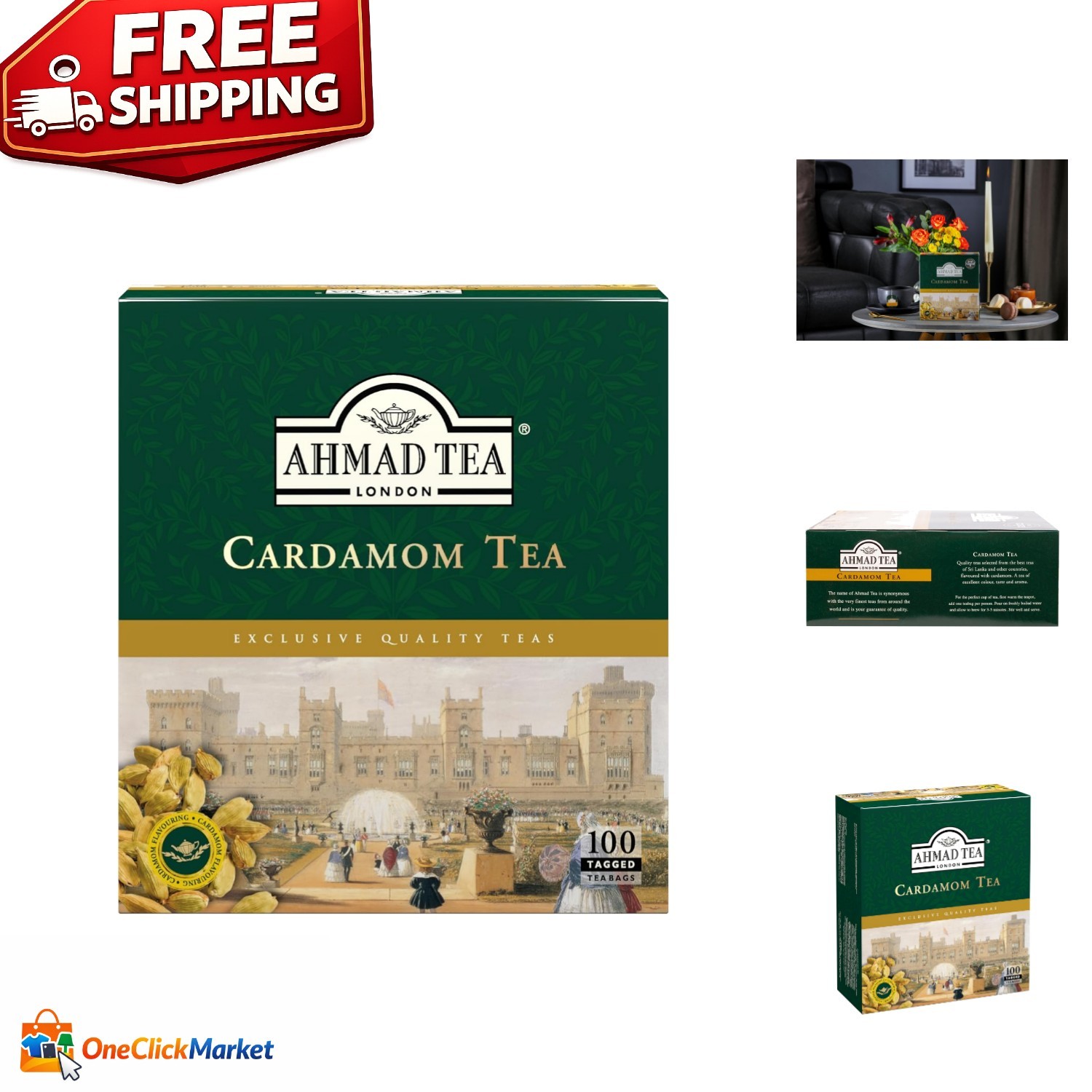 Cardamom Black Tea – 100 Sugar-Free Teabags for Immunity Boost
