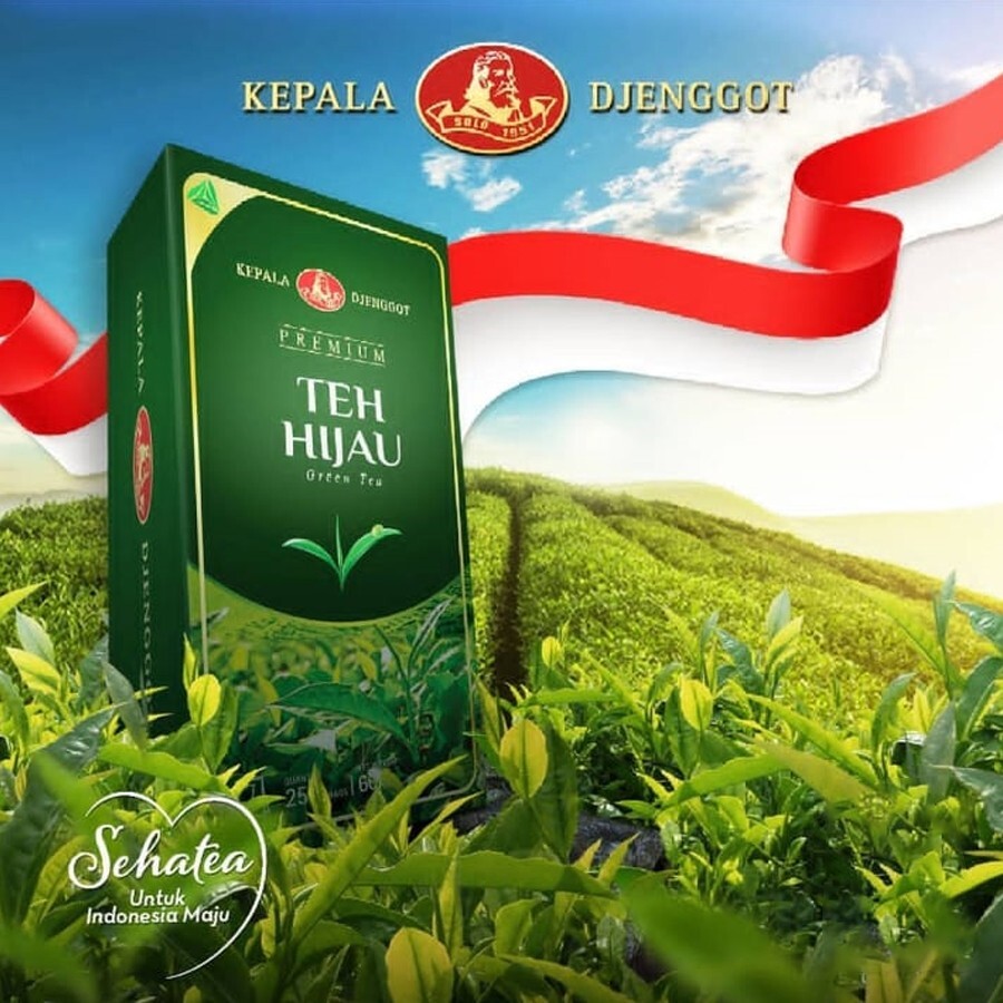 1 Box Kepala Djenggot Teh Hijau Premium Indonesia Green Tea (25 Tea Bag @ 2.4 g)