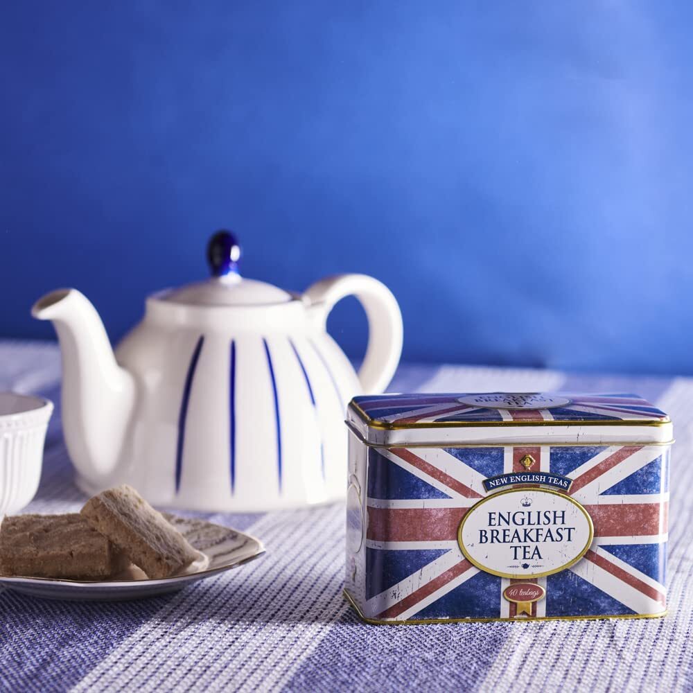 Union Jack Tea Tin with 40 English Breakfast Teabags British Souvenir