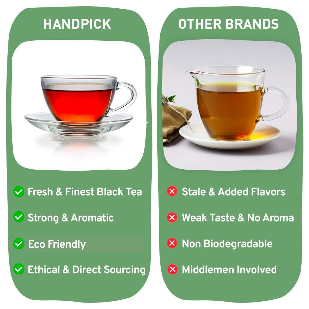 HANDPICK, Organic Earl Grey Black Tea Bags (100 Count) Double Bergamot Oil | Caf
