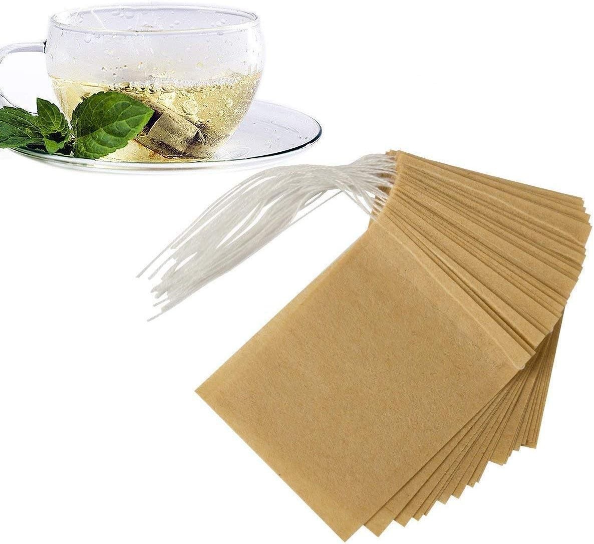 Organic Disposable Tea Bags – 100 Count Unbleached Filter Bags for Loose Leaf