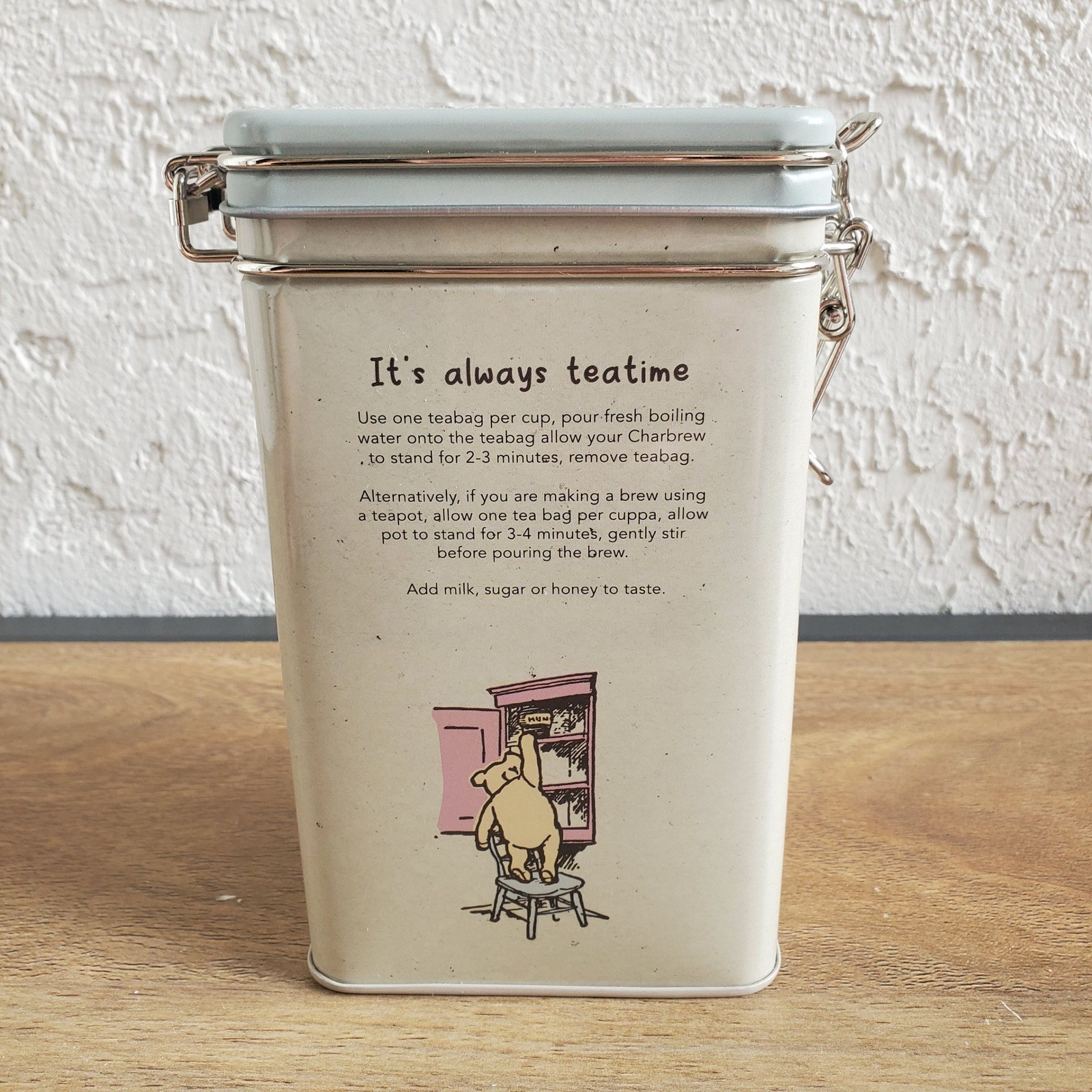 Charbrew Winnie the Pooh Earl Grey Tea Tin 60 Tea Bags 120g Collectible Canister