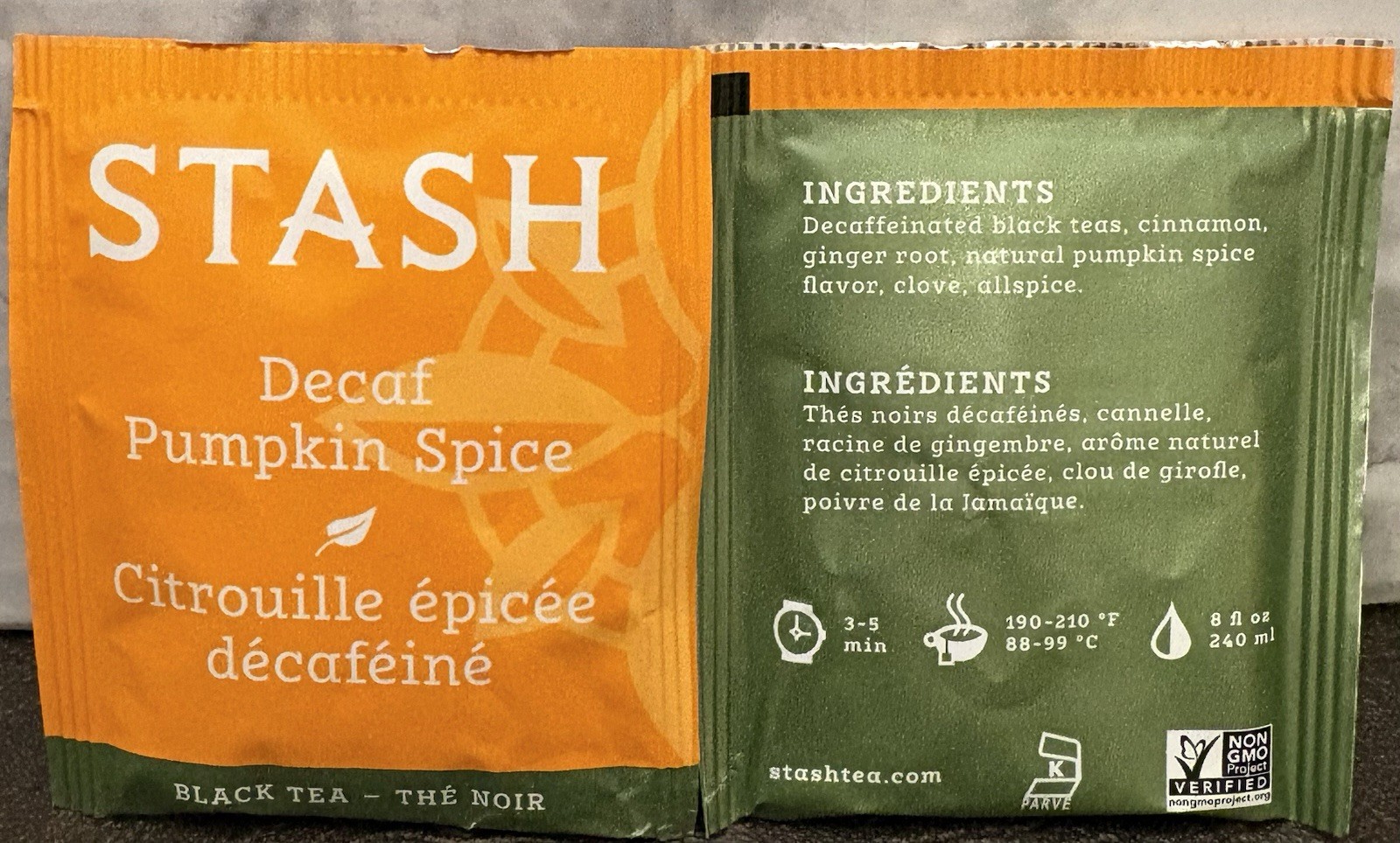 Stash Decaf Pumpkin Spice Tea 25 Tea Bags Exp 04/30/2028 New Sealed