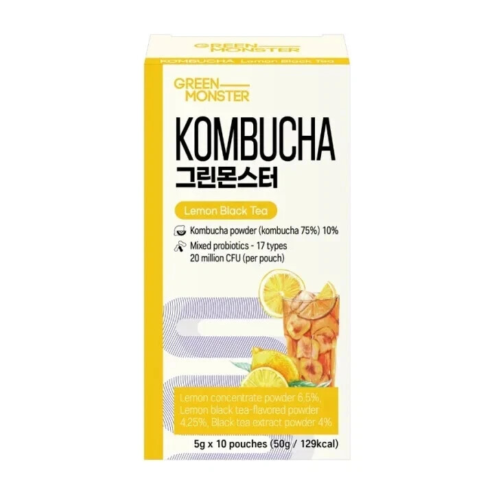 GREEN MONSTER Kombucha Lemon Black Tea 5gx10s Free Shipping World Wide