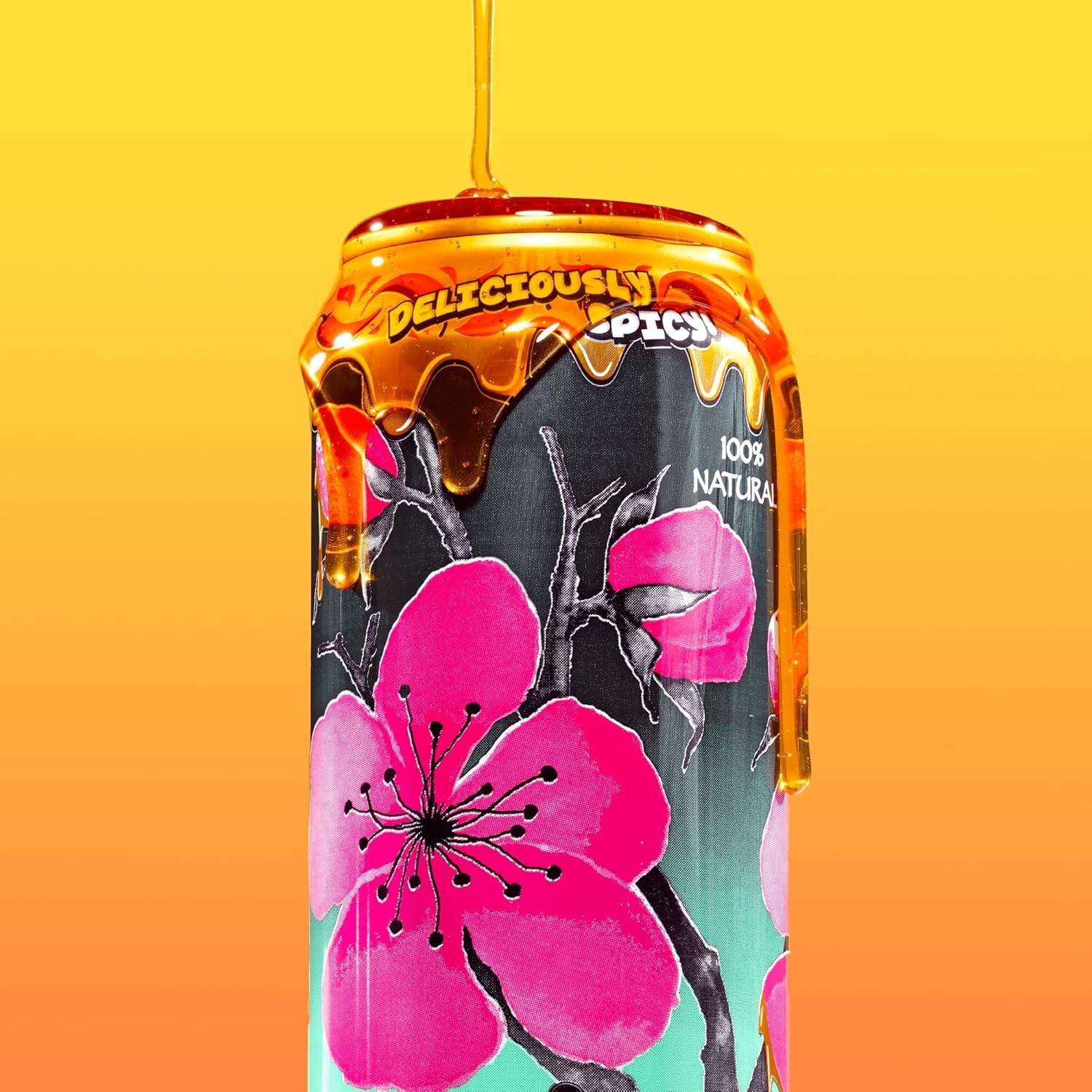 AriZona Spicy Green Tea with Mikes Hot Honey – Big Can, 22 Fl Oz (Pack of 12)