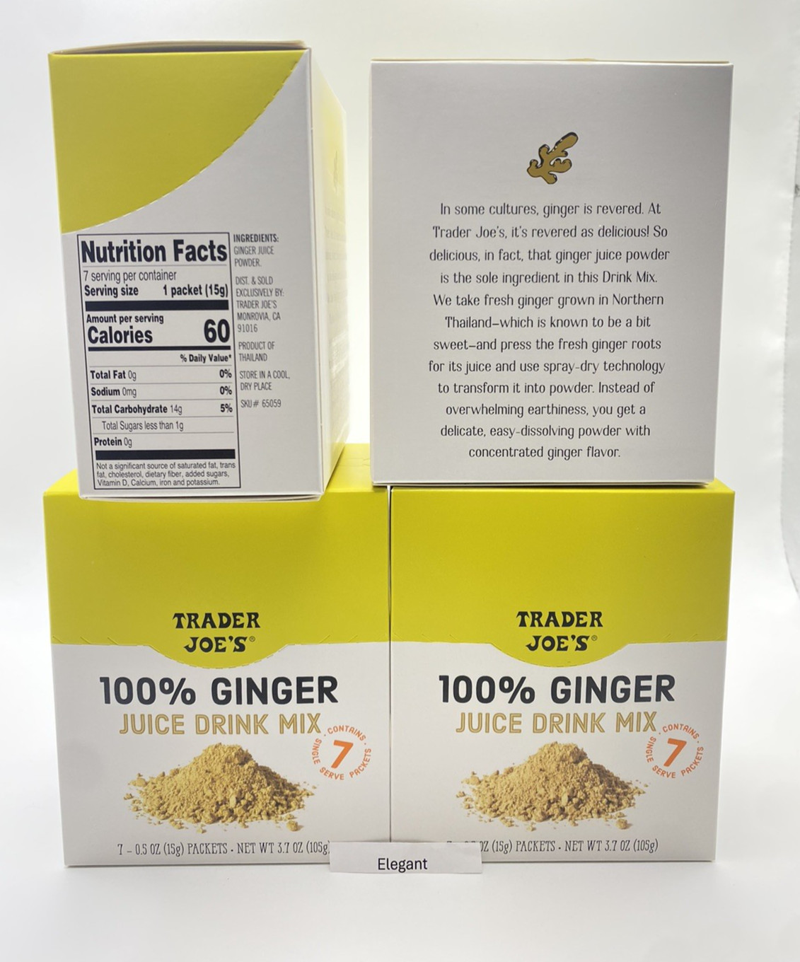 4 Pack Trader Joe’s 100% Ginger Juice Drink Mix 7 Each Total 28 Packets EXP 2028
