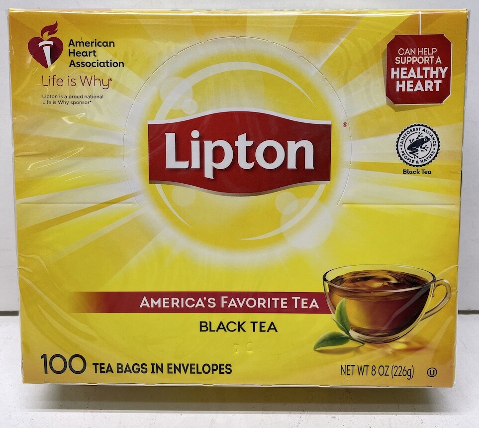 Lipton 100% Natural Black Tea, 100 tea bags (Packaging may vary)