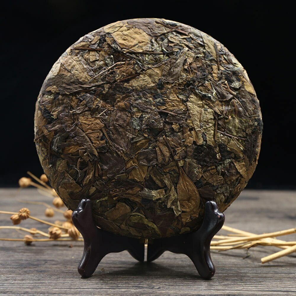 HelloYoung Bai Cha 340g Ancient Tree Shou Mei White Tea Cake Calming Daily