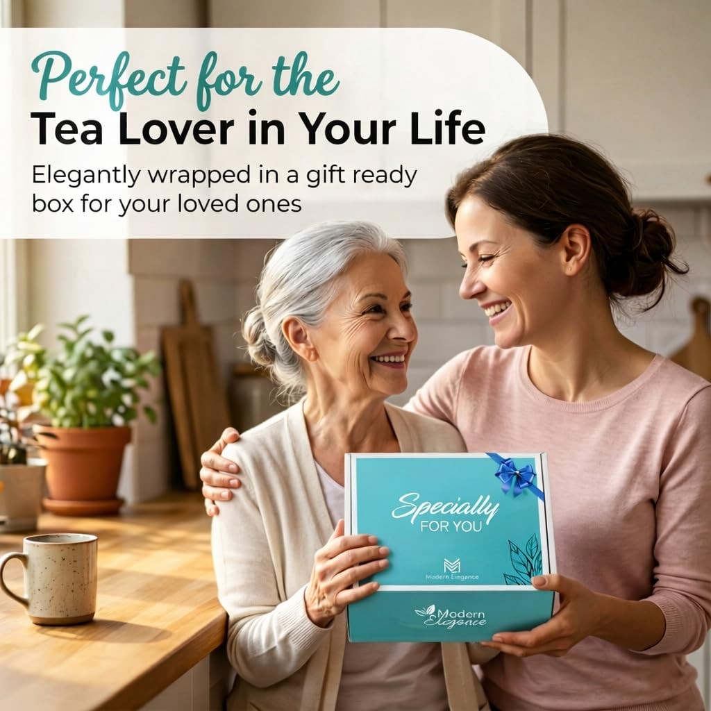 New Best Modern Elegance Tea Tumbler Gift Set for Women, Teal Free Shipping