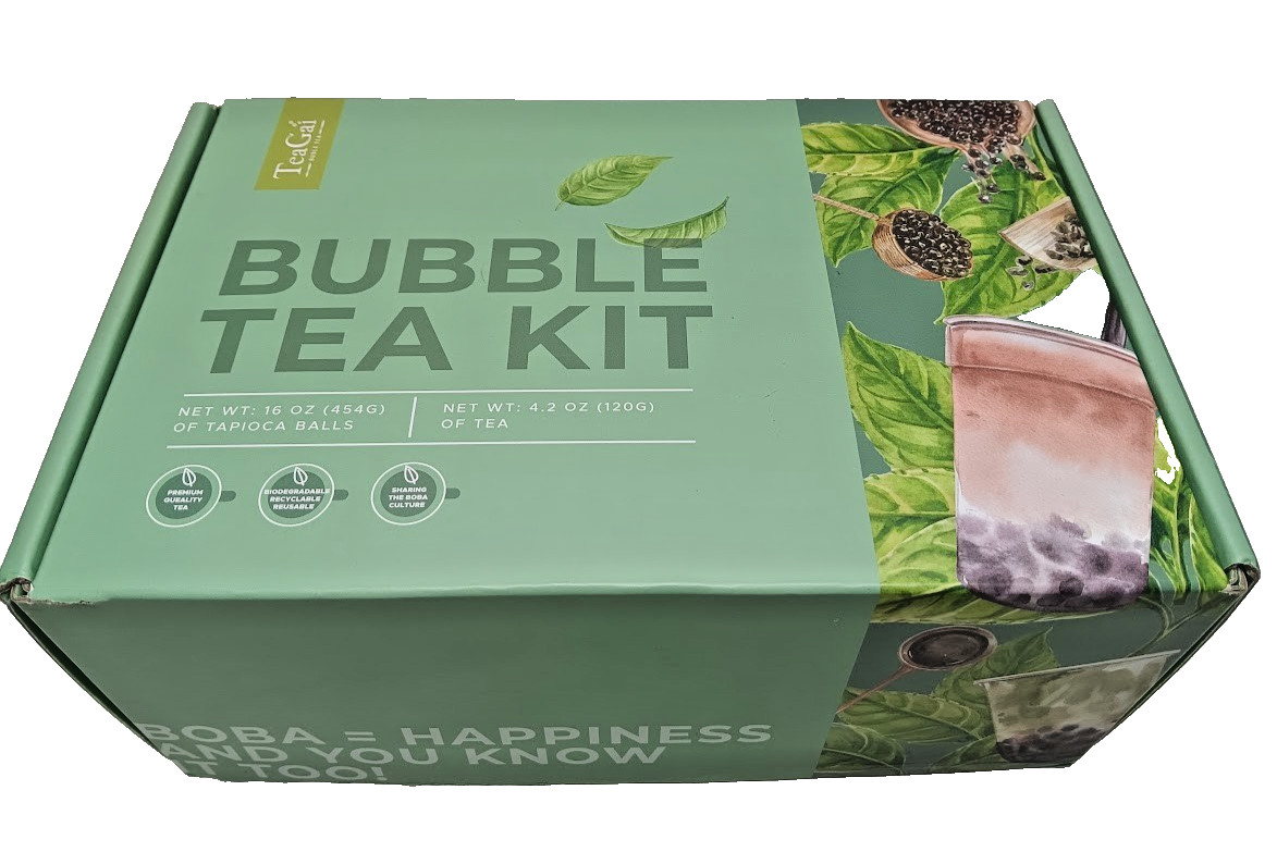 TeaGal Bubble Tea Kit w/ 4 Reusable Straws Earl Grey Black Jasmine Green