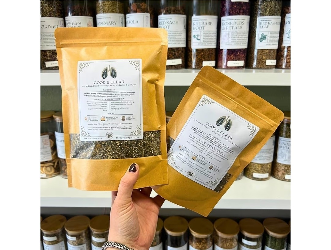 The Good Village Co. Good & Clear Loose Leaf Herbal Tea Mint Chamomile 2oz 50