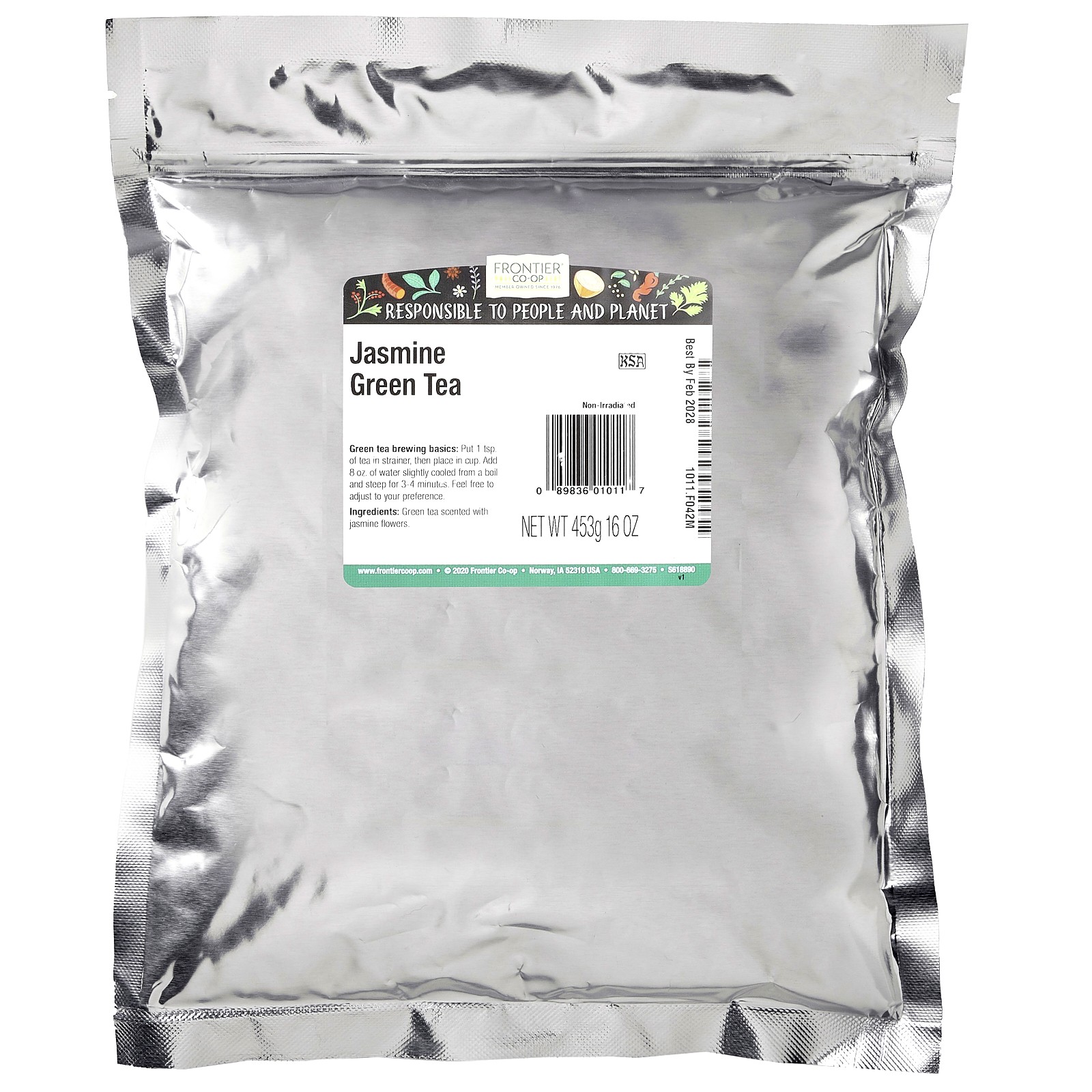 Frontier Natural Products Jasmine Tea 16 oz 453 g Kosher