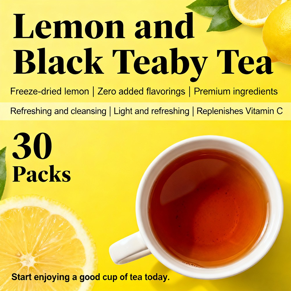 Lemon And Black Teaby Tea Refreshing Cleansing Replenishes Vitamin C 90 G