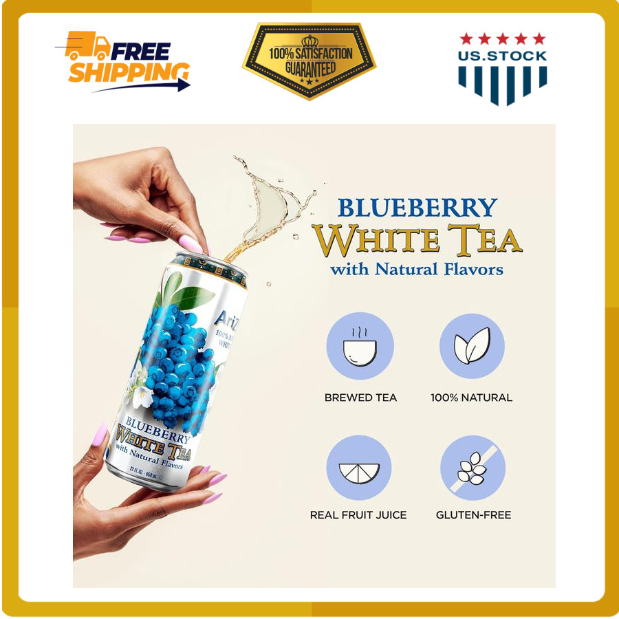 Blueberry White Tea, Big Can, 22 Fl Oz, Pack of 12