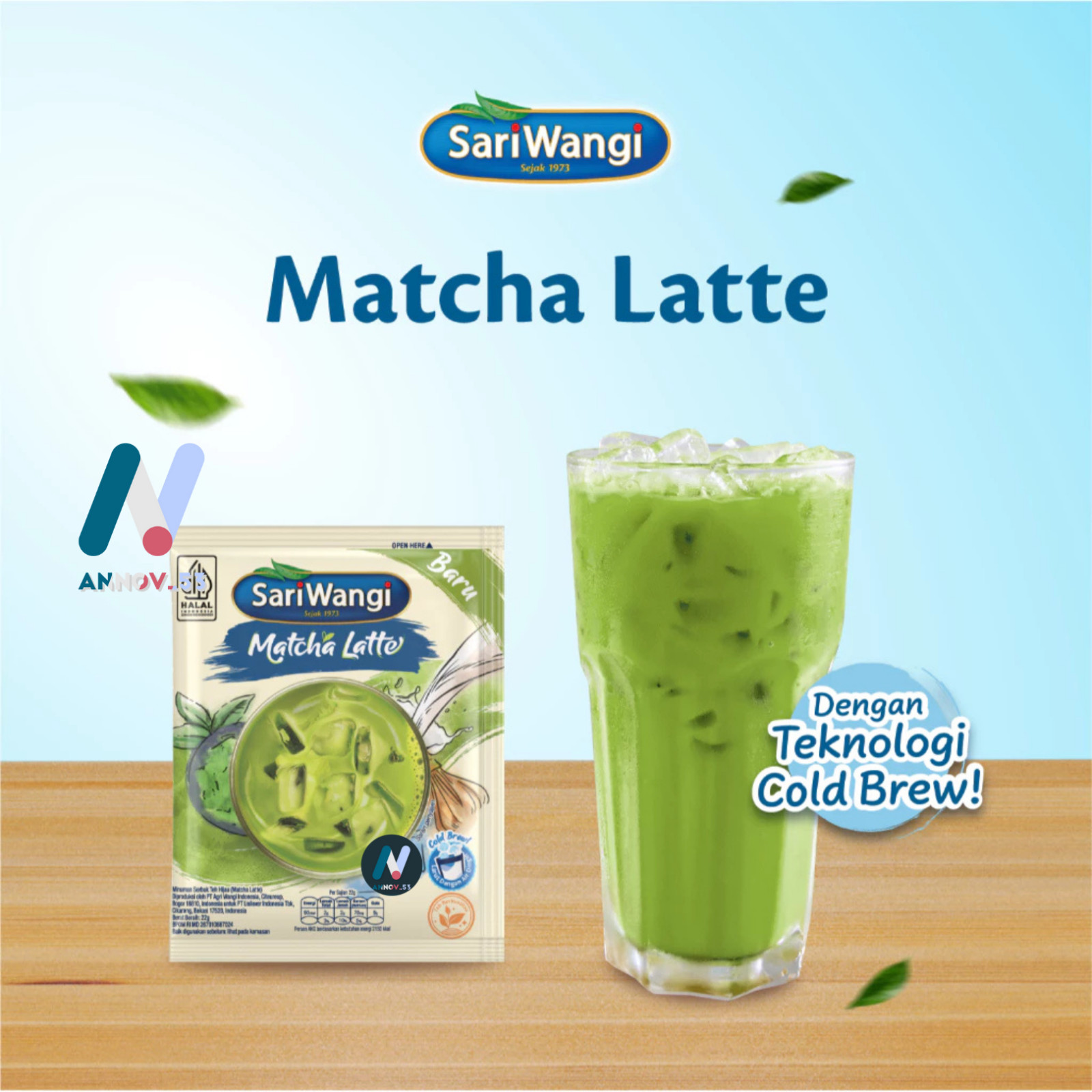 SARIWANGI Matcha Latte Earl Grey Milk Green Tea Drink Super Food Mood Booster