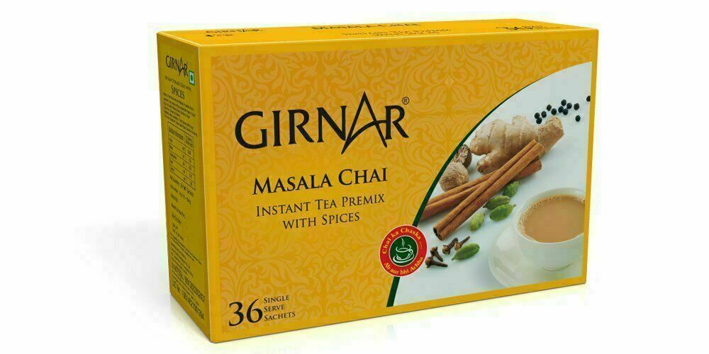 5 X Girnar Instant Tea Premix with Masala, 10 Sachets
