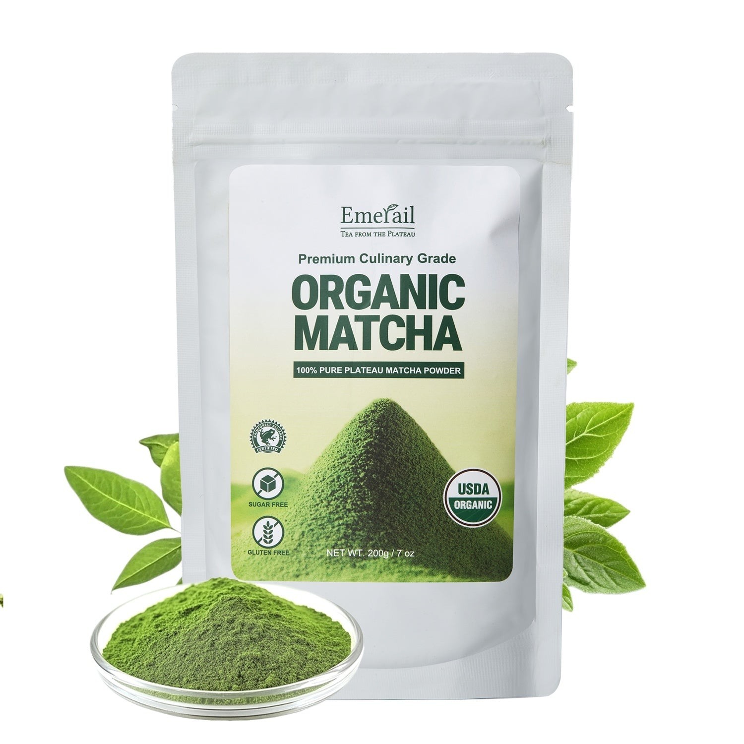 Emerail Organic Matcha Powder 200g USDA Organic Sugar Free Gluten Free