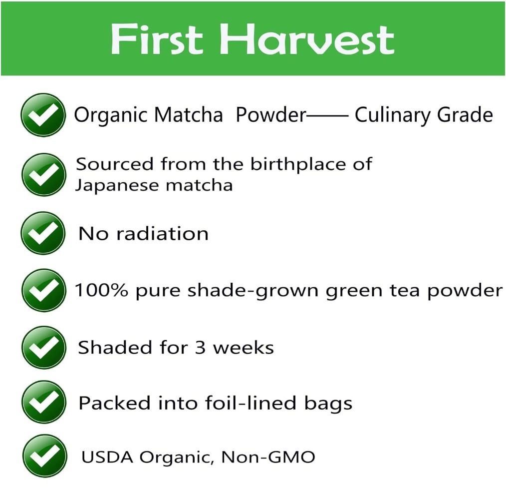 Organic Matcha Green Tea Powder – 100% Pure Matcha for Latte & Baking