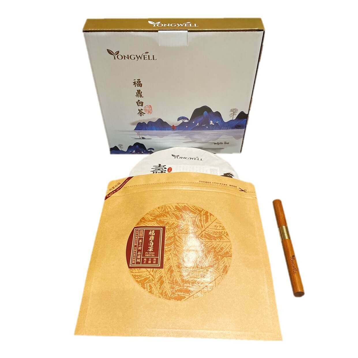 2016 Premium Shou Mei Spring Harvested White Tea Cake (12.3oz) + Free Tea Knife