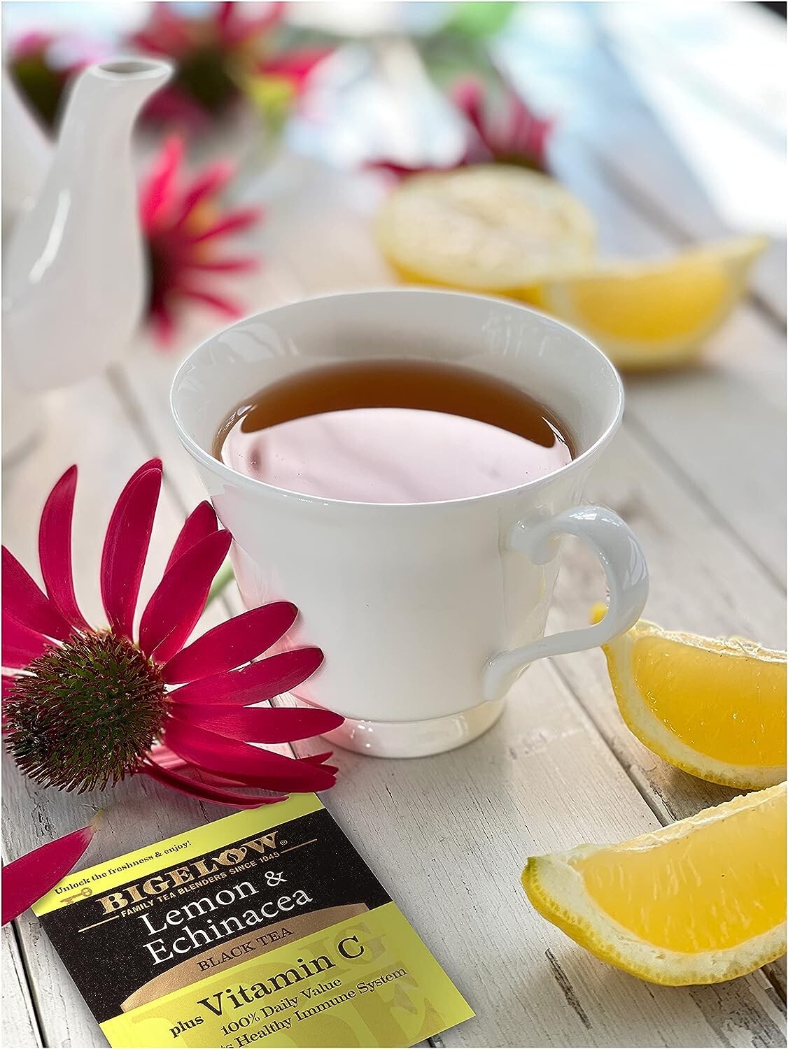 Lot 2 Bigelow Lemon Echinacea Black Tea Vitamin C 36 Bag Warm Brew Easter Spring