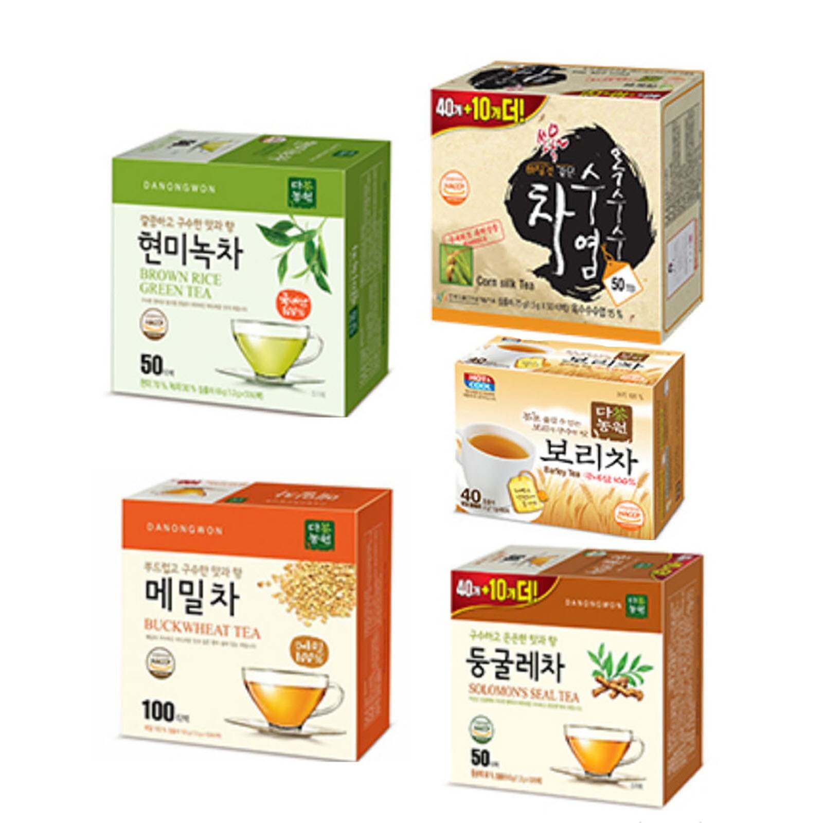 Korea Tea Variety Danongwon 100 tea bag Green Barley Buckwheat Corn Fr Shipping