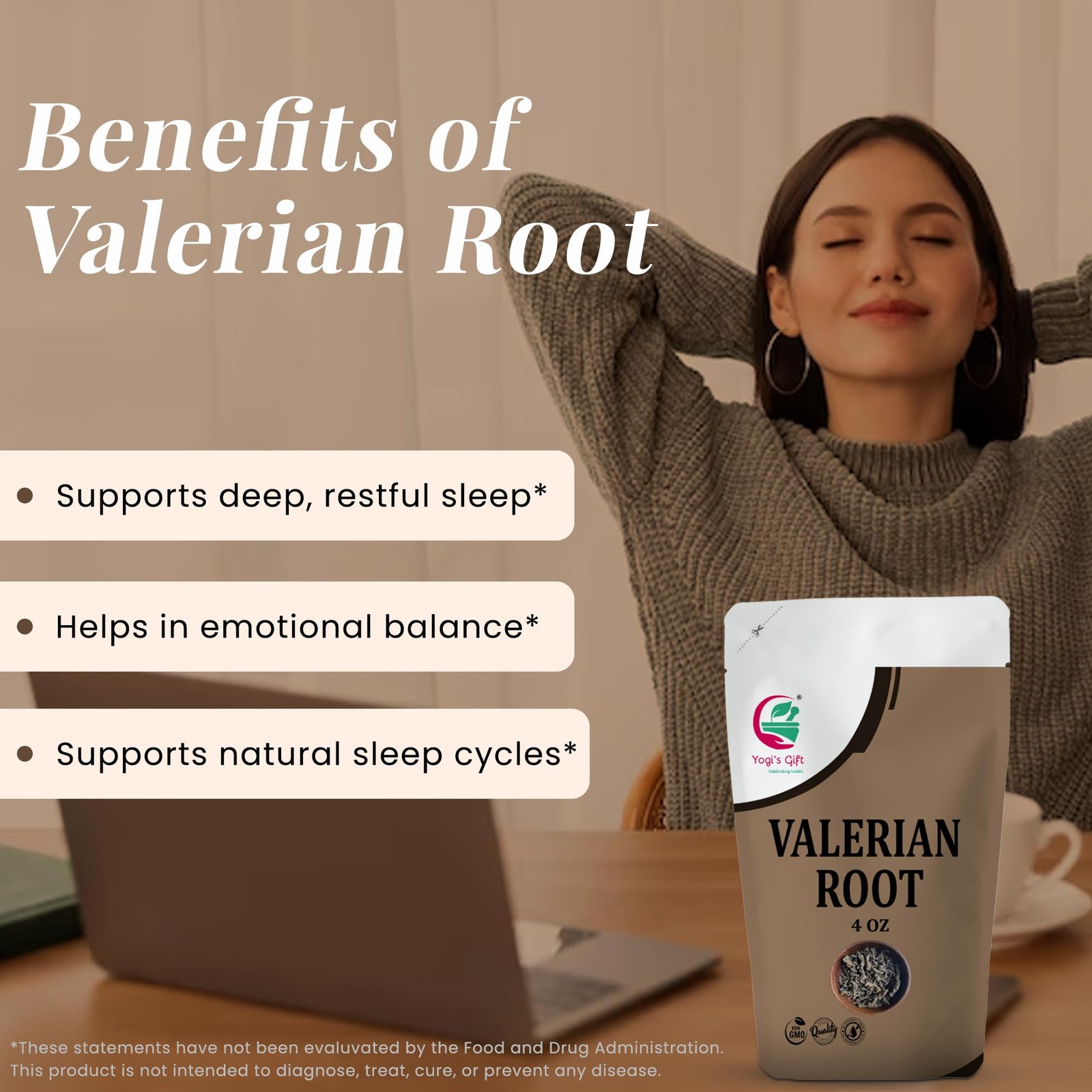 Raíz De Valeriana Entera 4 Oz 100% Natural Para Té Hierbas Dormir y Ansiedad