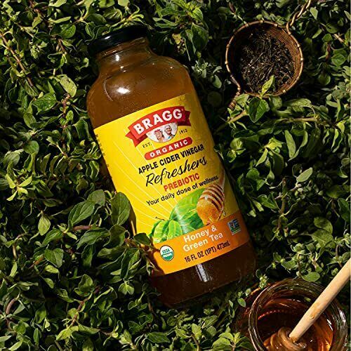 Bragg Organic Apple Cider Vinegar Beverage, Honey & Green Tea – 16oz, 4 Pack