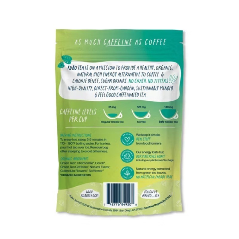 Organic High Caffeine Fruity Tropical Green Tea Bags – 20ct
