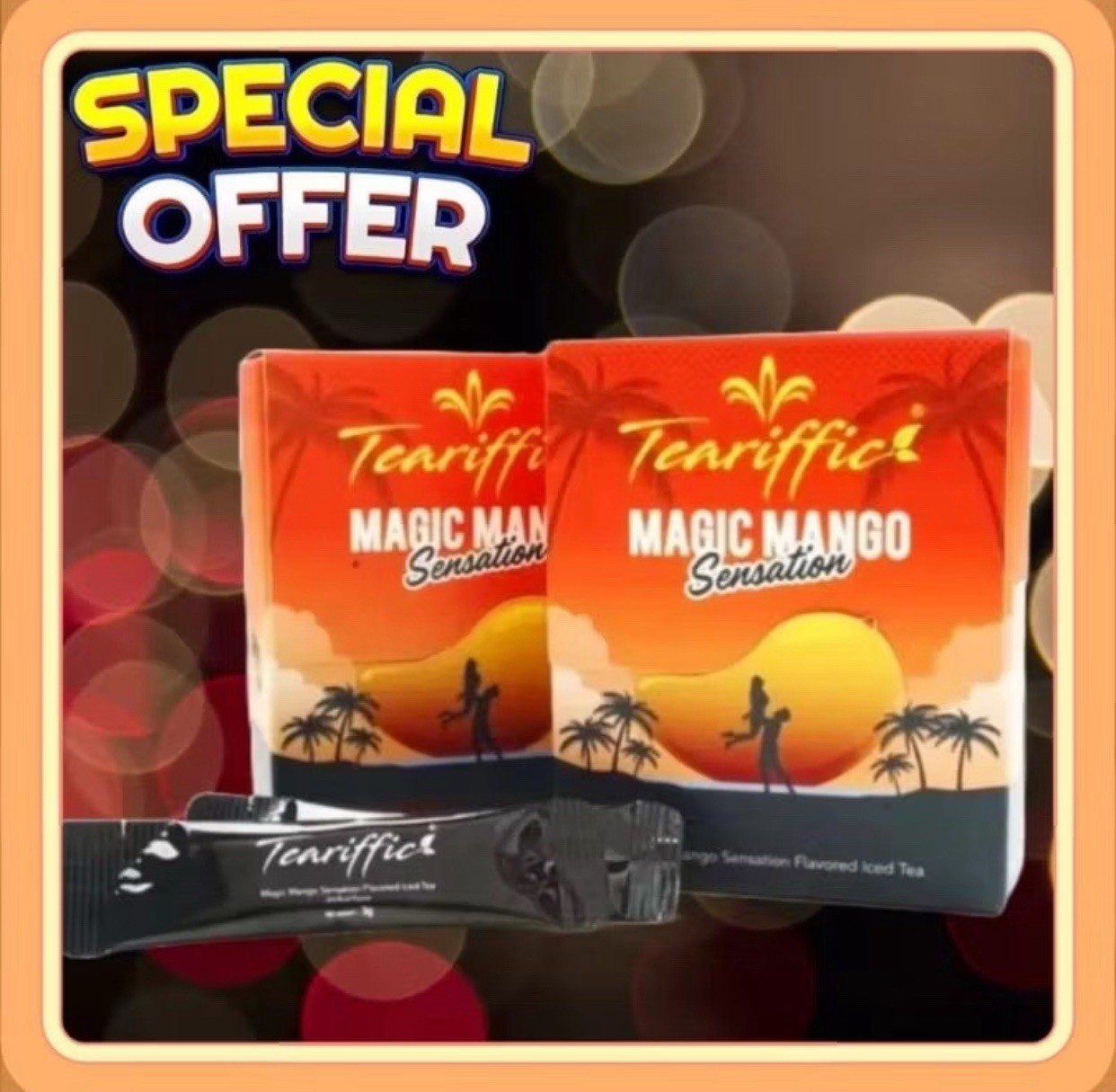 Teariffic Magic Mango Sensation Sexual Men Herb Energy Coffee 1 Box 12 Sachets