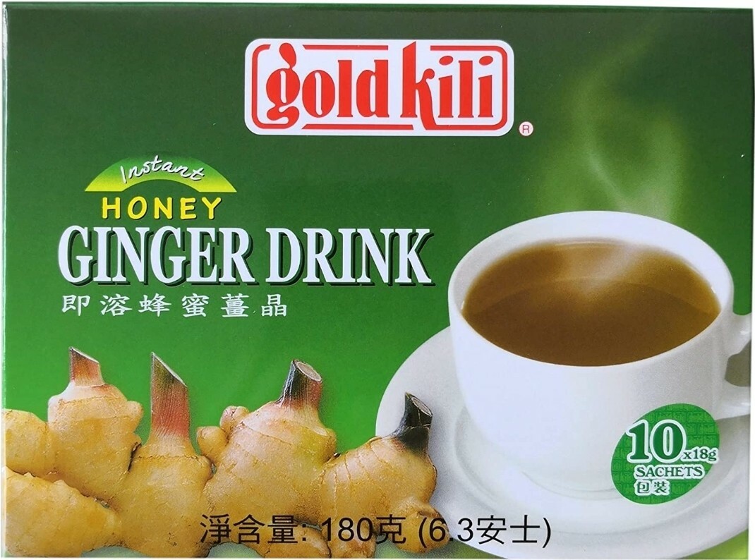Gold Kili ( 2 Pack ) Natural Instant Honey Ginger Tea Drink, 10 Sachets 6.3oz
