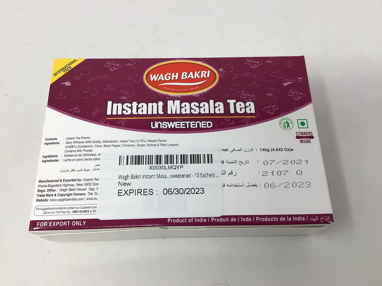 Instant Masala Chai Tea Unsweetened 4.94 Ounce Pack of 1 Delicious Flavor