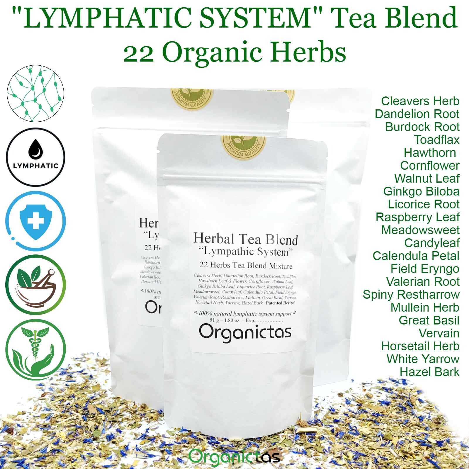22 LYMPHATIC HERBS TEA Blend – Natural LYMPH CLEANSE – LYMPHATIC VESSELS Support