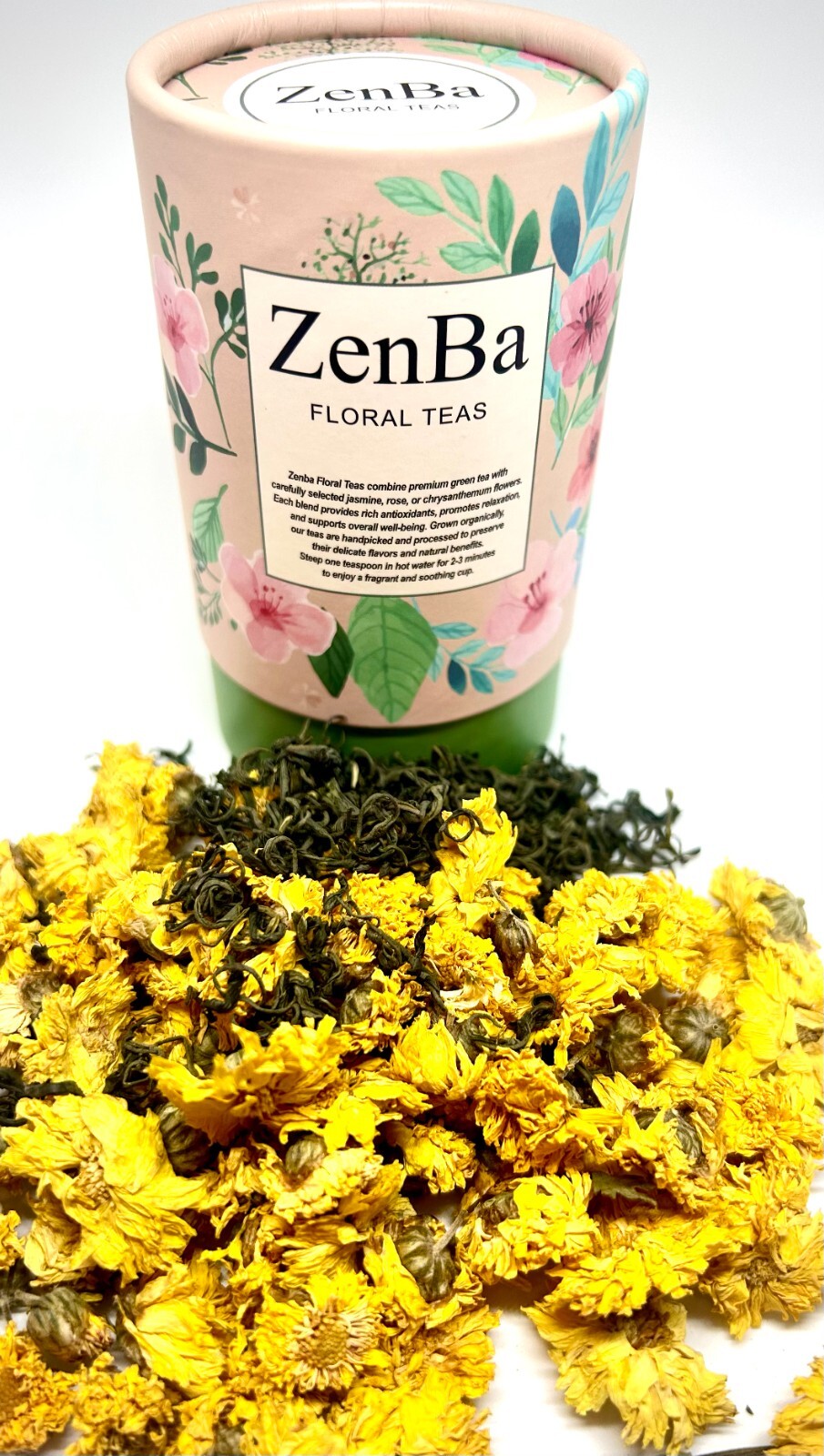 ZenBa Premium Loose Leaf Tea – 1 Box (Choose Green Tea or Floral Tea)