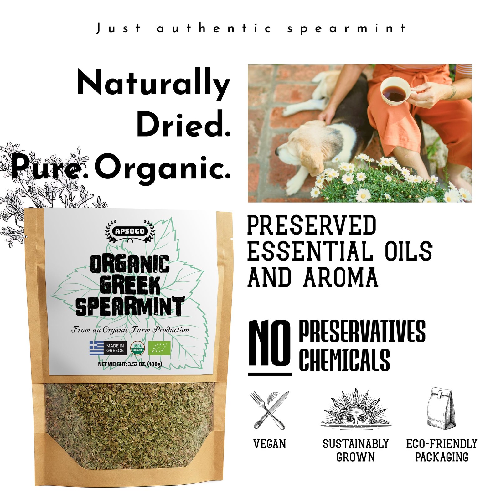 Organic Greek Spearmint – Dried Spearmint Leaves for Spearmint Tea Loose Leaf…