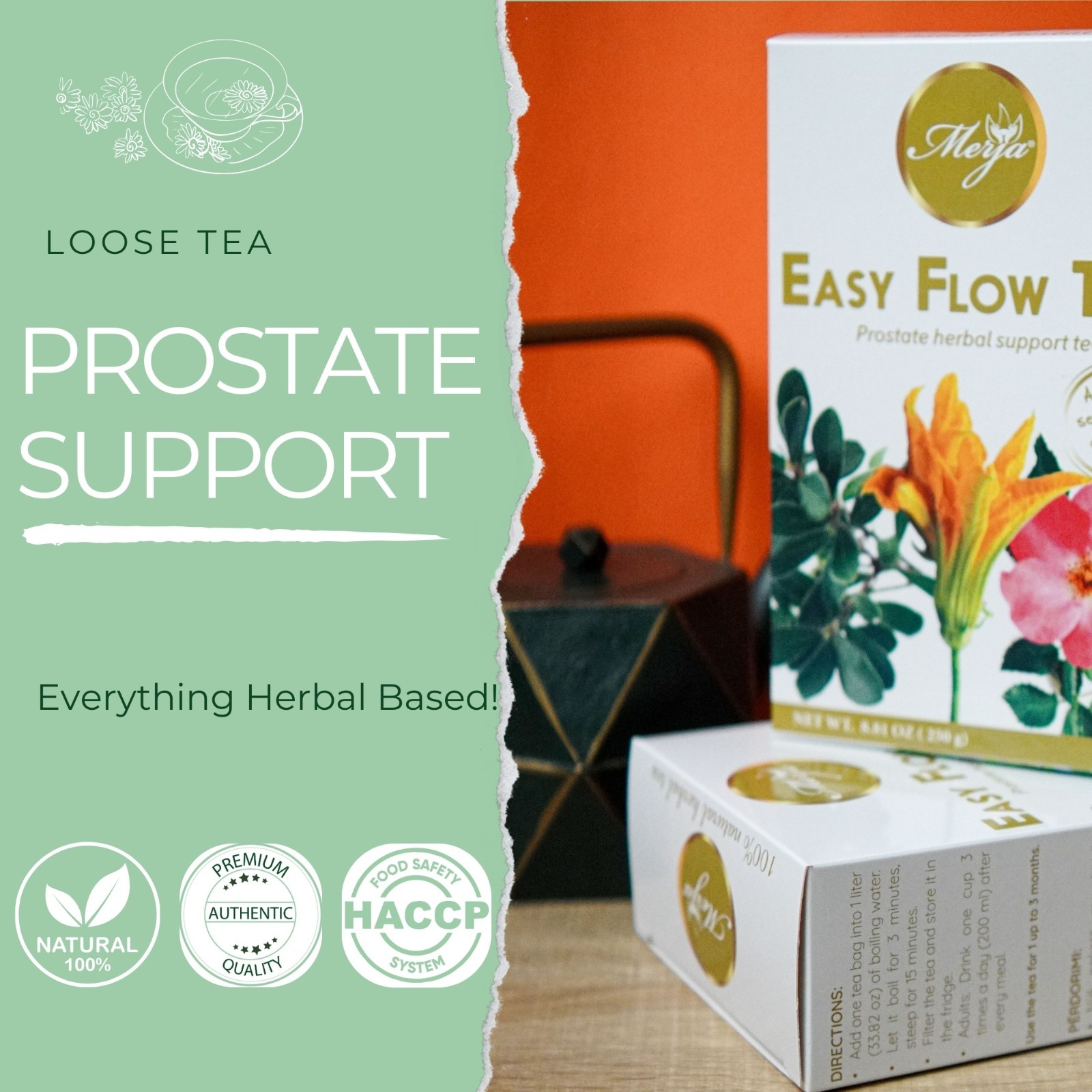 Easy Flow Tea – Prostate Support Tea – Loose Tea – 100% Natural Tea