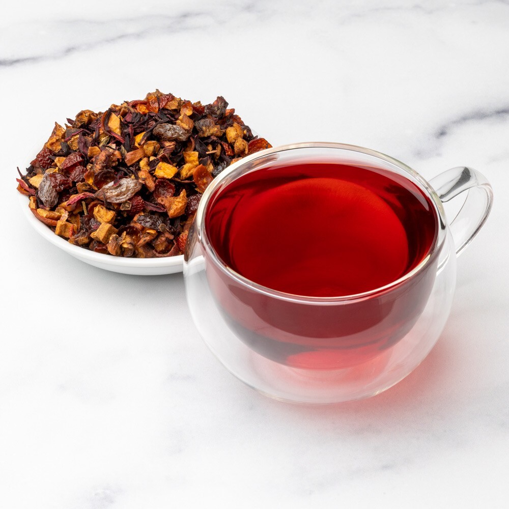 Wild Cherry Hibiscus Fruit Tea – Herbal Loose Leaf Tisane – Fusion Teas