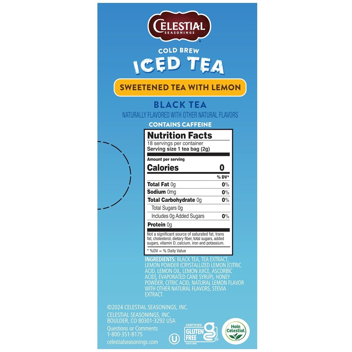 Cold Brew Sweetened Lemon Tea – 18 Bags of Refreshing Black Iced Tea