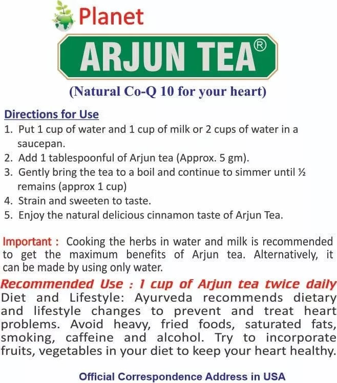 Planet Ayurveda Arjun Tea Premium Ayurvedic Herbal Blend for Heart Health 125gm