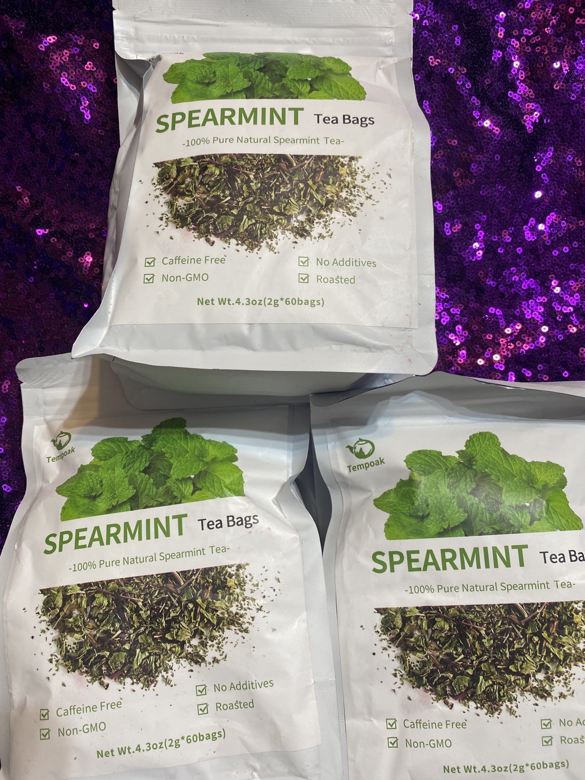 3x Pure Spearmint Tea Bags Caffeine Free Promote Digestion Relieve Anxiety 60bag