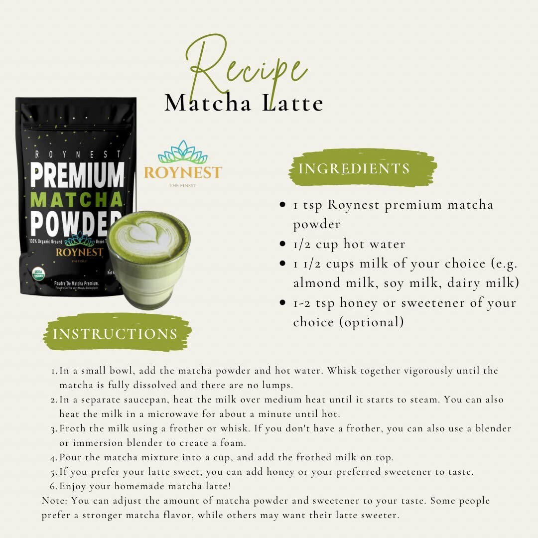 Matcha USDA 100% OrgaNico Te Verde En Polvo 1 Oz Para Adelgazar Rapido Sin BPA Y