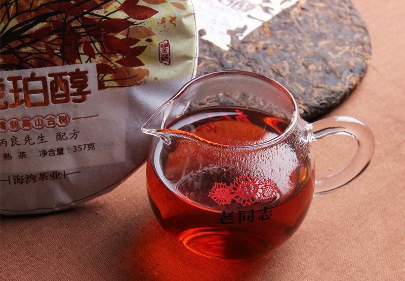 2017 Hu Po Chun Shu Puer Chinese Tea Haiwan Old Comrade Ripe Pu Er Tea 357g