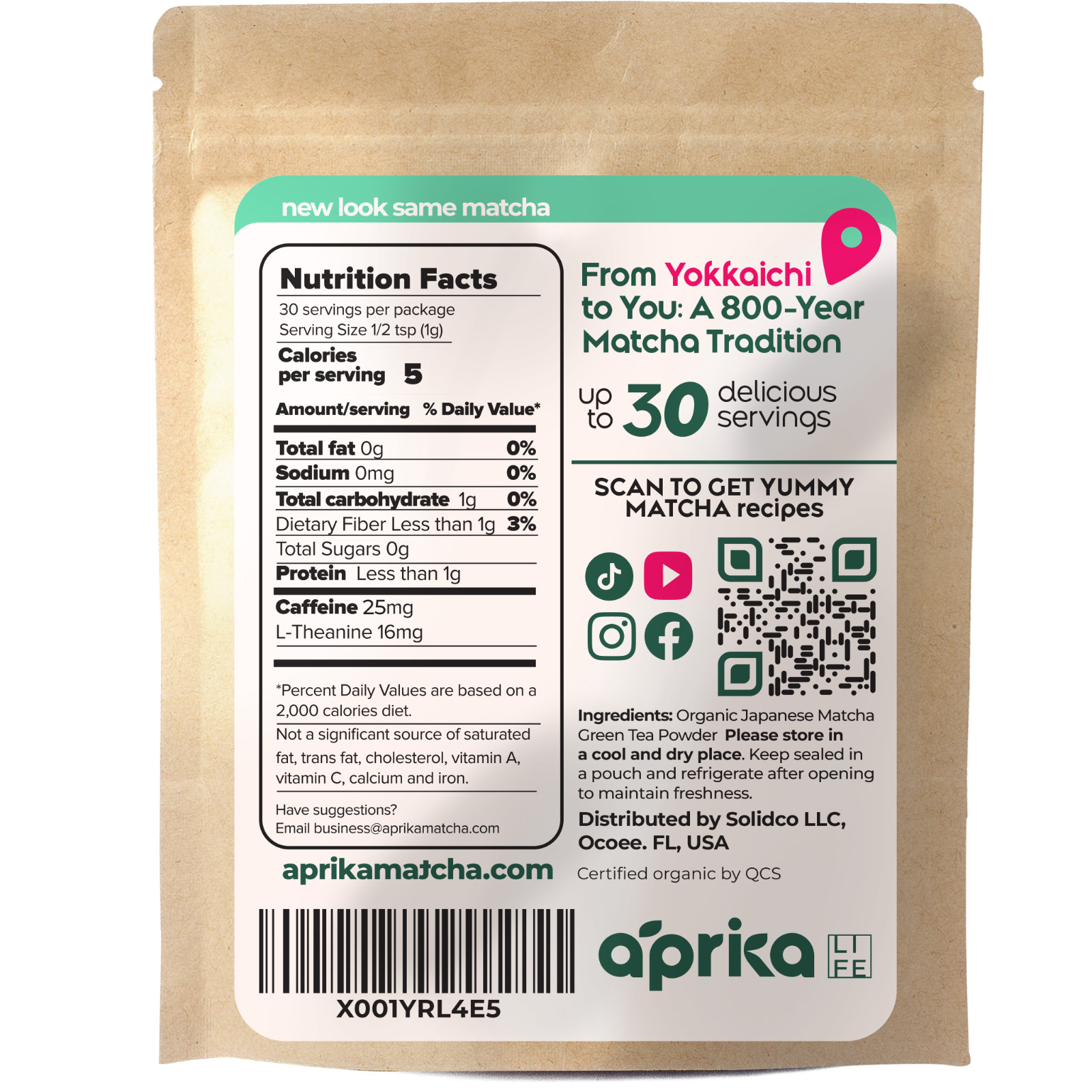 Premium Culinary Grade Organic Japanese Matcha Green Tea Powder 30g
