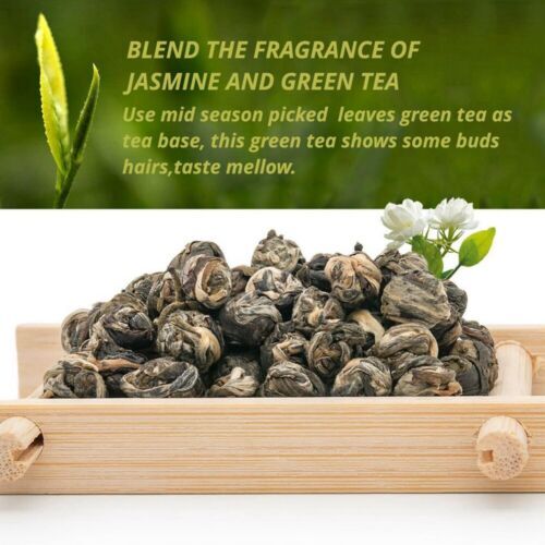 Organic Jasmine Green Tea Dragon Ball Tea Chinese Loose Leaf 100g/3.5oz